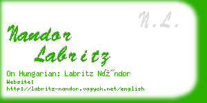 nandor labritz business card